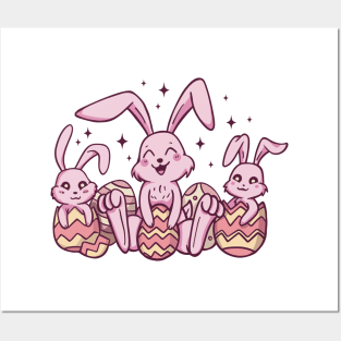 Cute Easter Bunnys Posters and Art